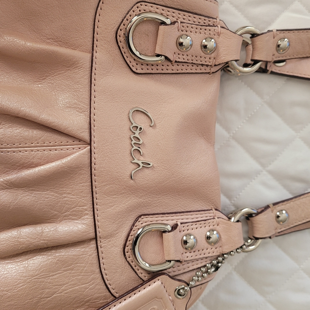 Vintage Pink Leather Coach Purse - Picture 3 of 10